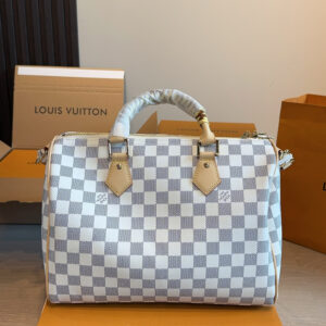 LV Speedy Soft 30 white damier canvas bag