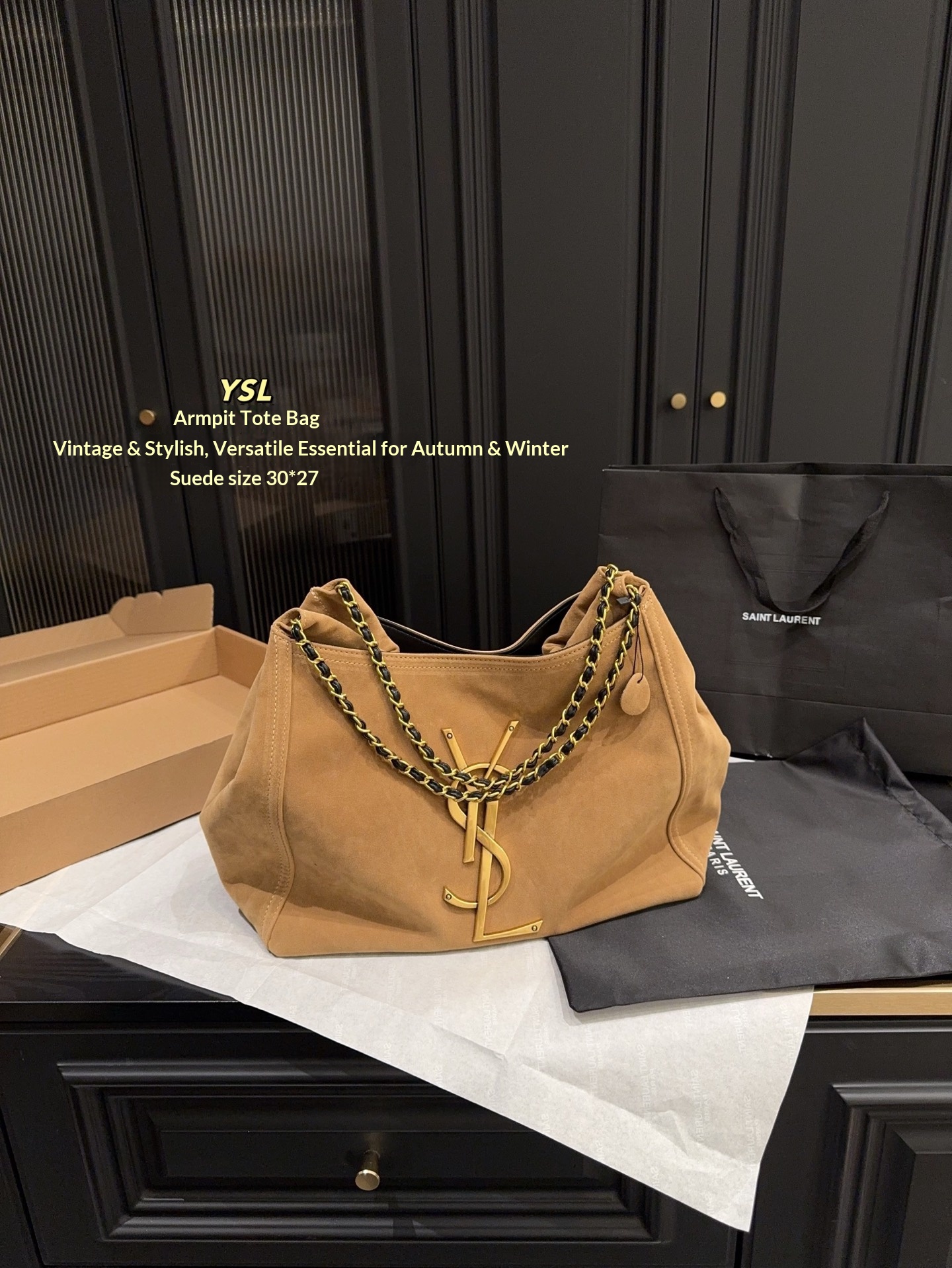 YSL Latest Calypso Lambskin Chain Bag - 图片 10