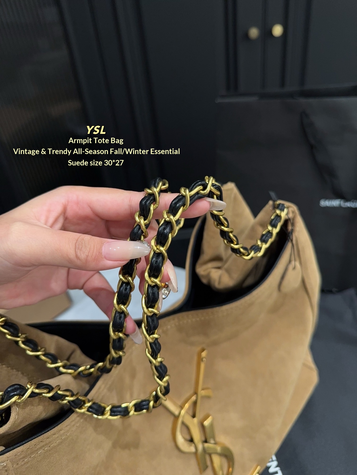 YSL Latest Calypso Lambskin Chain Bag - 图片 6