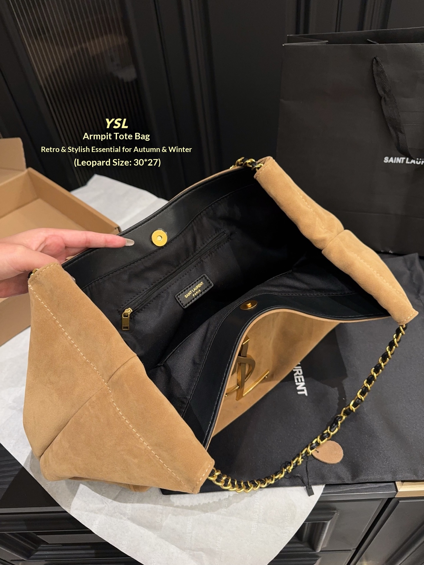 YSL Latest Calypso Lambskin Chain Bag - 图片 2