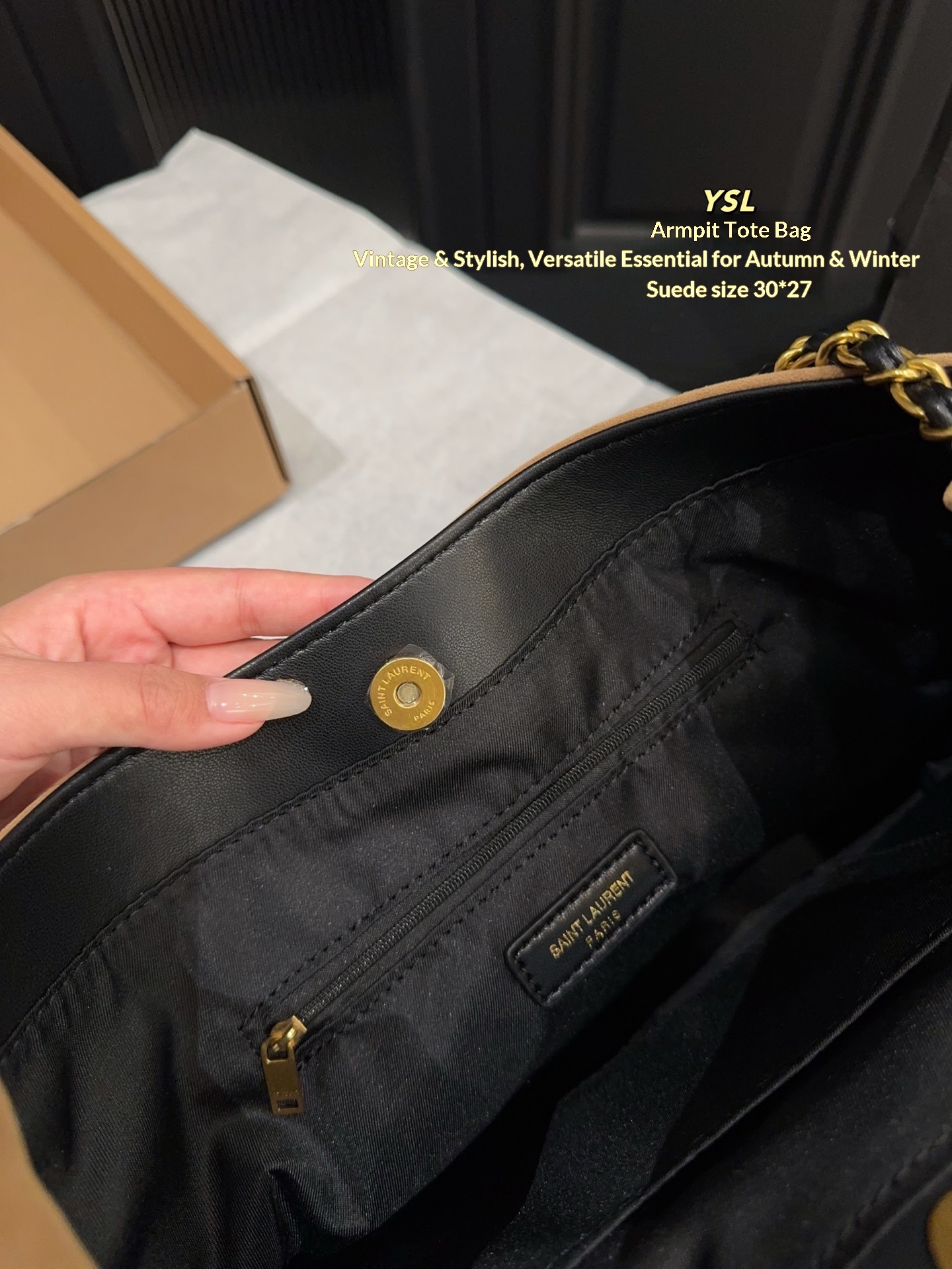 YSL Latest Calypso Lambskin Chain Bag - 图片 3